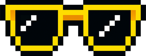 A pixel sunglasses.
In-Game asset.  2d.  High contrast.  No shadows