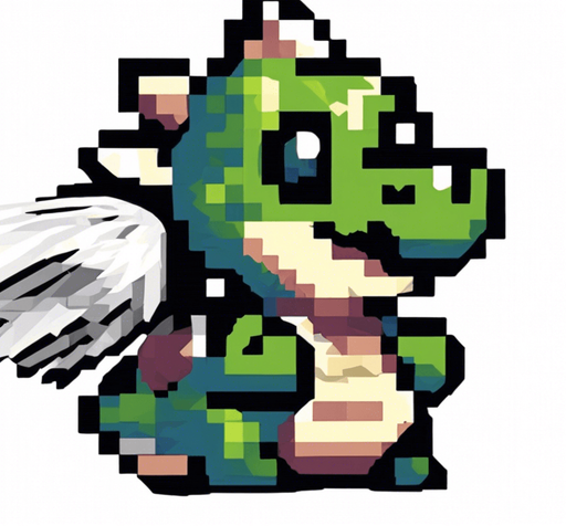 better wings, pixel style, more contrasted, more visible, blue color