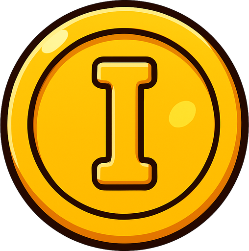 yellow gold coin.
In-Game asset.  2d.  High contrast.  No shadows
