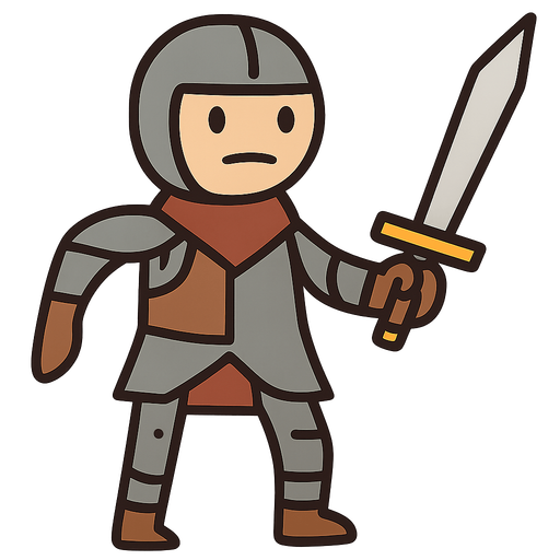 knight warrior. No background. Transparent background. Blank background. No shadows. 2d. In-Game asset. flat