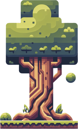 infinite scrolling 2d flat tree trunk.
Single Game Texture. In-Game asset. 2d. Blank background. High contrast. No shadows.