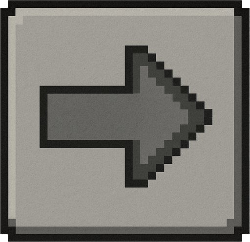 Cuadro gris con bordes negros que dentro tenga una flecha apuntando a la derecha pixelada.
In-Game asset.  No shadows
