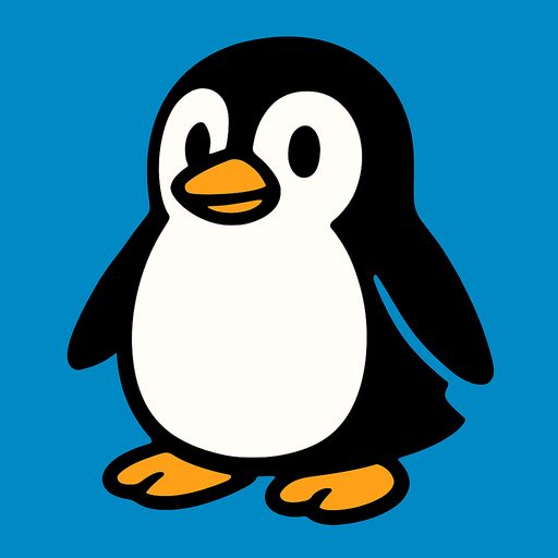 Penguin.
In-Game asset.  2d.  High contrast.  No shadows