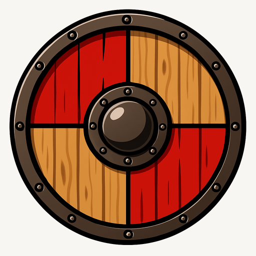 Escudo viquingo.
In-Game asset.  2d.  High contrast.  No shadows