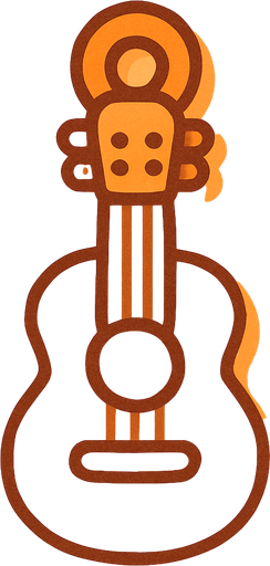 Gitar aksesuarı turuncu pastel renk.
In-Game asset.  2d.  High contrast.  No shadows