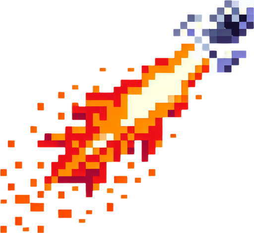 8-bit. 2d. fire from a thruster. vertical position. no background. in game asset..
Single Game Texture. In-Game asset. 2d. Blank background. High contrast. No shadows.