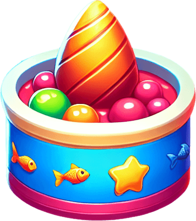 fish food.
Single Game Texture. In-Game asset. 2d. Blank background. High contrast. No shadows.