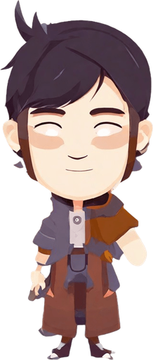 Ana karakter 
. No background. Transparent background. Blank background. No shadows. 2d. In-Game asset. flat