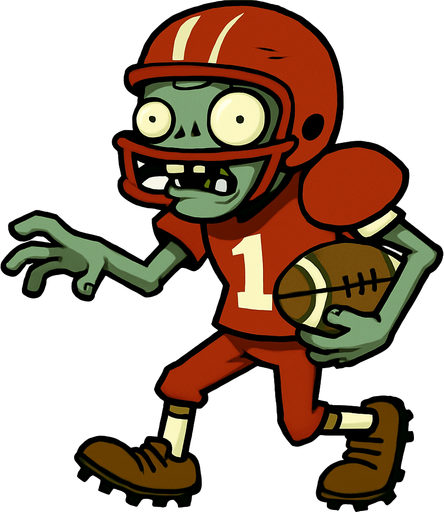 Football zombie.
In-Game asset.  2d.  High contrast.  No shadows