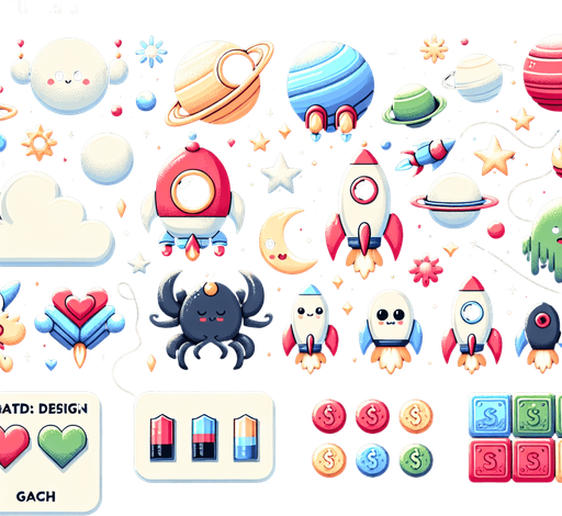 Spaceships, spacemonsters, cash, powerups.
Studio Ghibli. Ghibli style. Mobile game. Colorful. hand drawn. cute. fun. In-Game asset. 2d. Blank background. High contrast. No shadows.