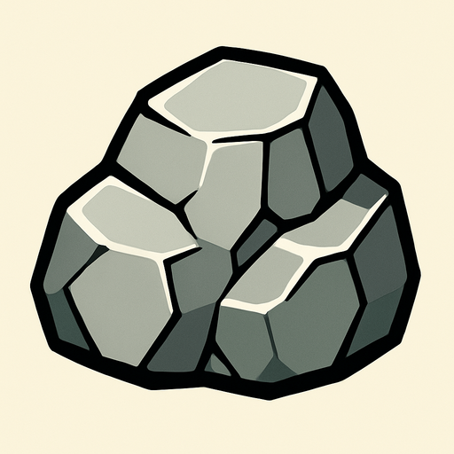 rock.
In-Game asset.  2d.  High contrast.  No shadows. cartoon