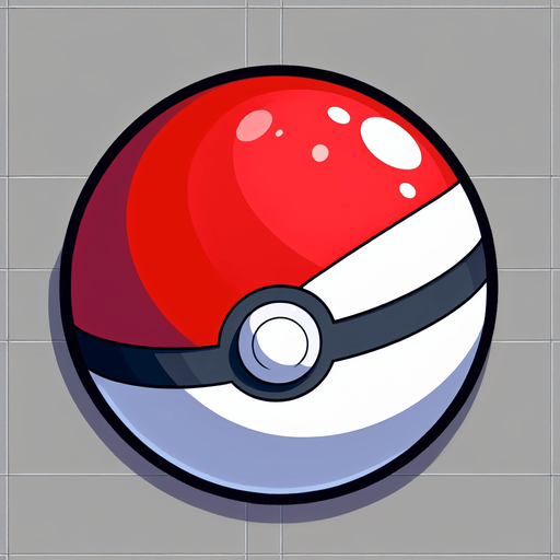 Generate an image of a Poké Ball  from Pokémon.
Single Game Texture. In-Game asset. 2d. Blank background. High contrast. No shadows.