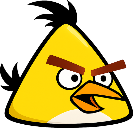There is a yellow bird named Angry Birds Chuck, do that.
In-Game asset.  2d.  High contrast.  No shadows