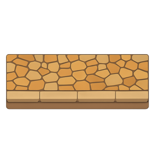 Sidewalk stones. No background. Transparent background. Blank background. No shadows. 2d. In-Game asset. flat
