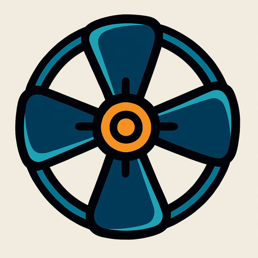 Fan blades symmetrical.
In-Game asset.  2d.  High contrast.  No shadows