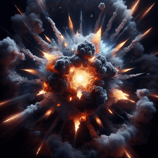 explosion from top.
zenith view