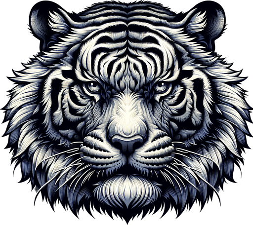 Tiger.
Single Game Texture.  In-Game asset.  2d.  Blank background.  No shadows