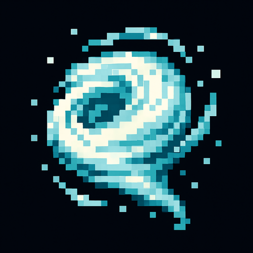 bola de viento de pixeles.
In-Game asset.  2d.  High contrast.  No shadows