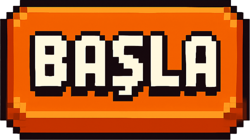 pixelart button.  have text in middle "BAŞLA".
In-Game asset.  2d.  High contrast.  No shadows