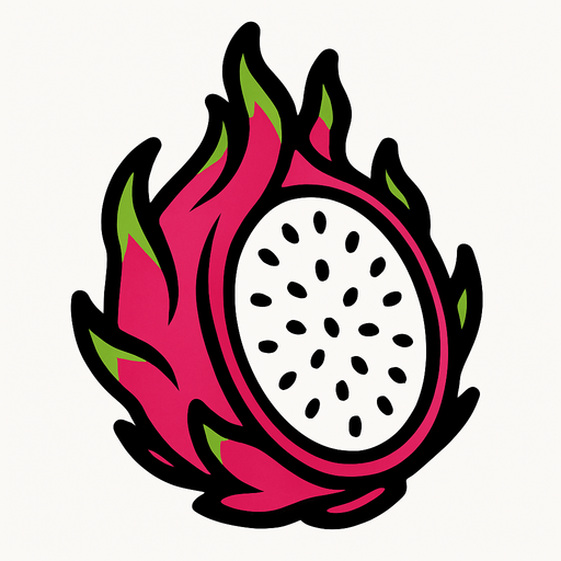 A dragonfruit.
In-Game asset.  2d.  High contrast.  No shadows