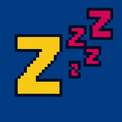 z de sueño pixelar.
In-Game asset.  2d.  High contrast.  No shadows