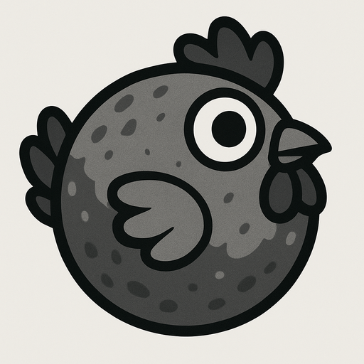 gray chicken ball.
In-Game asset.  2d.  High contrast.  No shadows