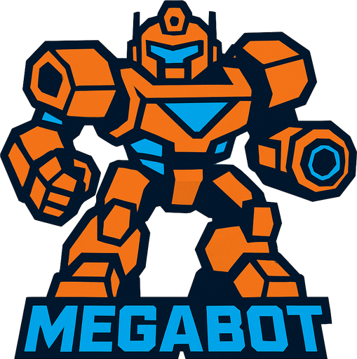 MEGABOT.
In-Game asset.  2d.  High contrast.  No shadows