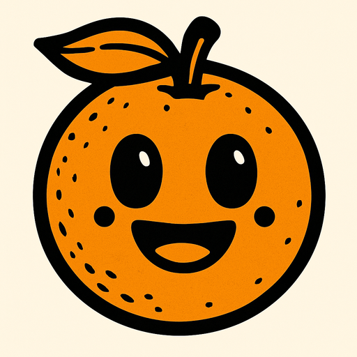 Orange with face.
In-Game asset.  2d.  High contrast.  No shadows