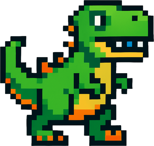 2D Retro Dinozor.
In-Game asset.  2d.  High contrast.  No shadows