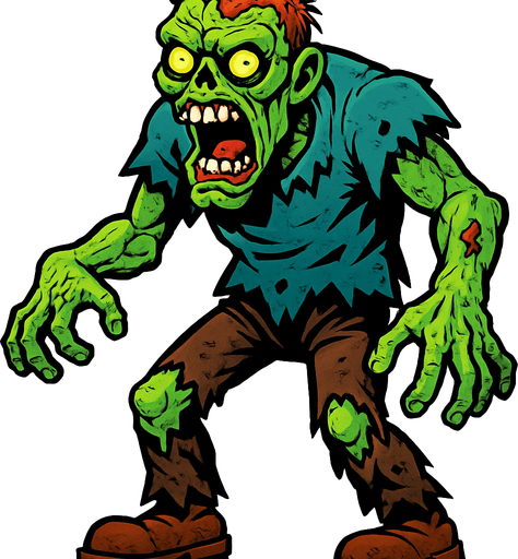 Un zombie gigante.
In-Game asset.  2d.  High contrast.  No shadows