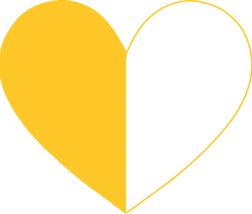 Make half of it transparent. And make heart color yellow