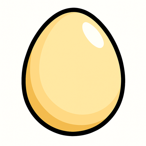 A regular Egg.
In-Game asset.  2d.  High contrast.  No shadows