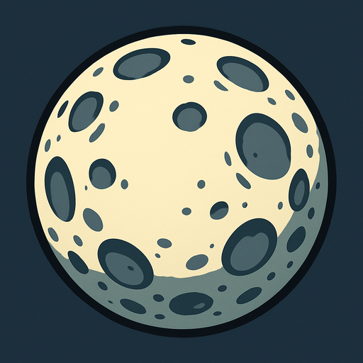 Moon.
In-Game asset.  2d.  High contrast.  No shadows