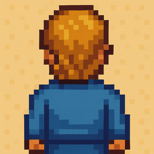 brown yellow haired man pixel art