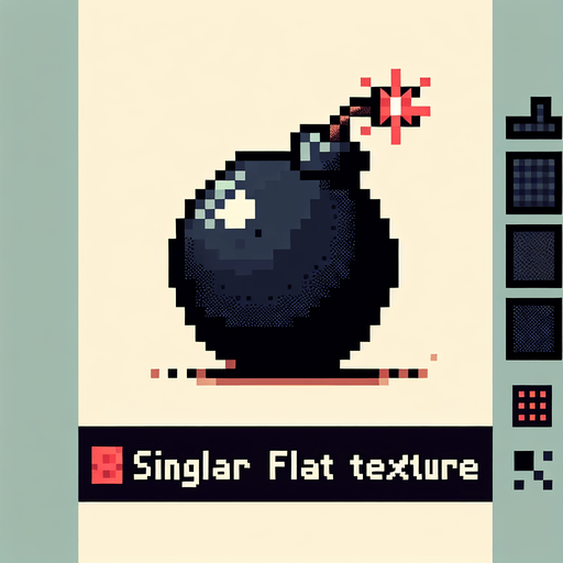 bomb, pixel style, retro.
Single Game Texture.  In-Game asset.  2d.  Blank background.  High contrast.  No shadows