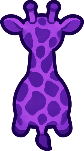 purple giraffe top view.
In-Game asset.  2d.  High contrast.  No shadows