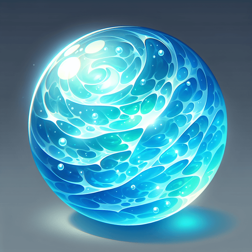 shining sea bubble.
Single Game Texture.  In-Game asset.  2d.  Blank background.  High contrast.  No shadows