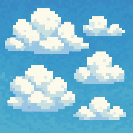 cloudy.
In-Game asset.  No shadows. pixel