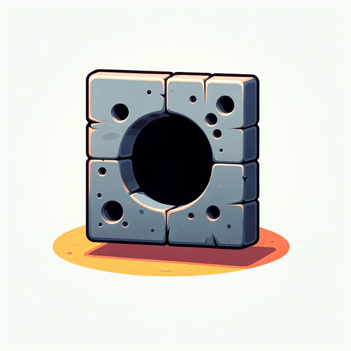 hole cartoon 2d, blank background.
Single Game Texture.  In-Game asset.  2d.  Blank background.  High contrast.  No shadows
