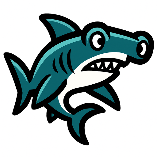 Hammerhead shark.
In-Game asset.  2d.  High contrast.  No shadows