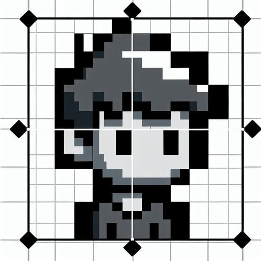 Make an 8 bit black and white grayscale boy.
Single Game Texture.  In-Game asset.  2d.  Blank background.  High contrast.  No shadows