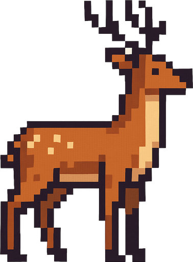 Pixel deer.
In-Game asset.  2d.  High contrast.  No shadows