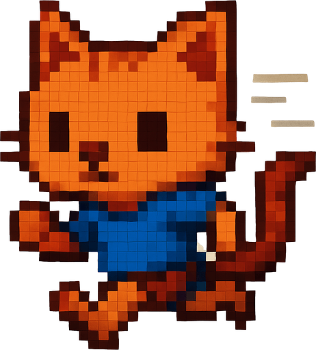 Gatito corriendo pixelart