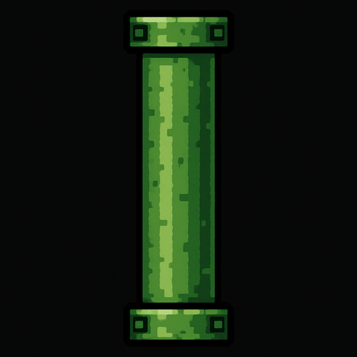 una tuberia en vertical, una sola sin ningua otra y sin y en otra direccion.
In-Game asset.  2d.  High contrast.  No shadows