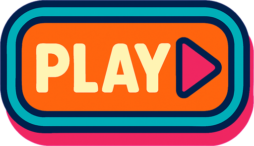 a fun play button that says play on it super modern and kid friendly.
In-Game asset.  2d.  High contrast.  No shadows