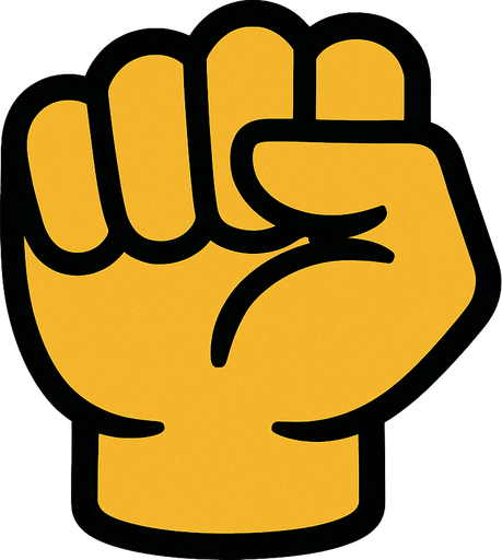 Yumruk işareti.
In-Game asset.  2d.  High contrast.  No shadows