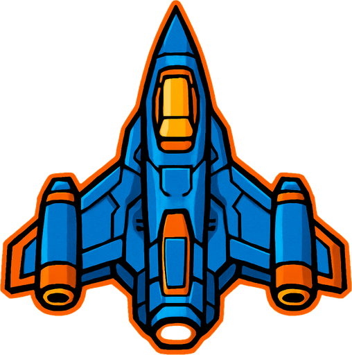 an space ship.
In-Game asset.  2d.  High contrast.  No shadows