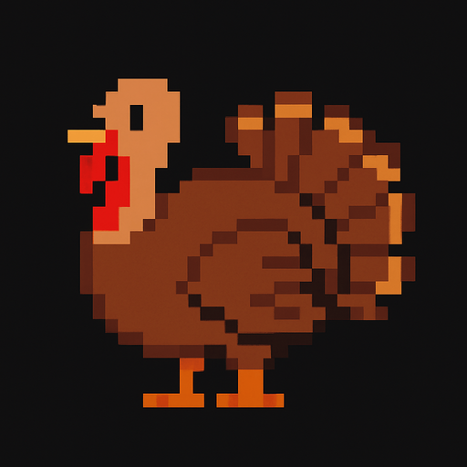 Turkey Pixel.
In-Game asset.  2d.  High contrast.  No shadows