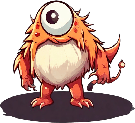 2D Single Monster. In-Game asset. 2d. Blank background. High contrast. No shadows..