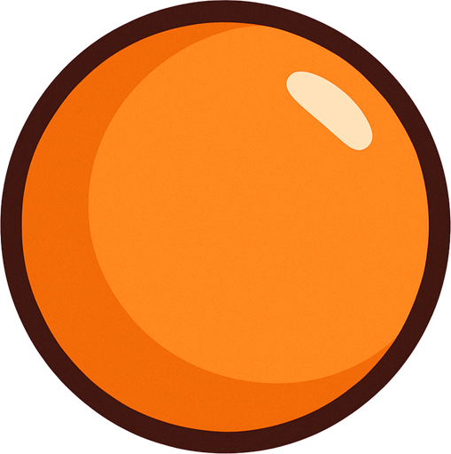 Off orange Ball (not a basketball).
In-Game asset.  2d.  High contrast.  No shadows